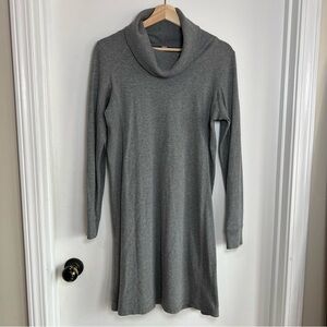 J. Jill Grey Cowl Neck Cotton Sweater Dress‎ Long Sleeve, Size Small